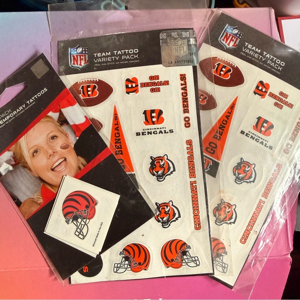 NFL Cincinnati Bengals Tattoo Variety Pack - Orange and Black